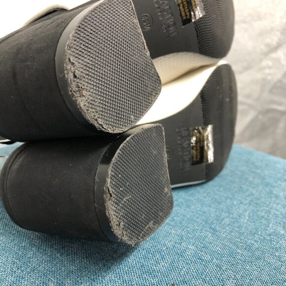 Kenneth Cole White Perforated Pleather Hannon Shootie Almond Nubuck Ankle Boots - Picture 7 of 15